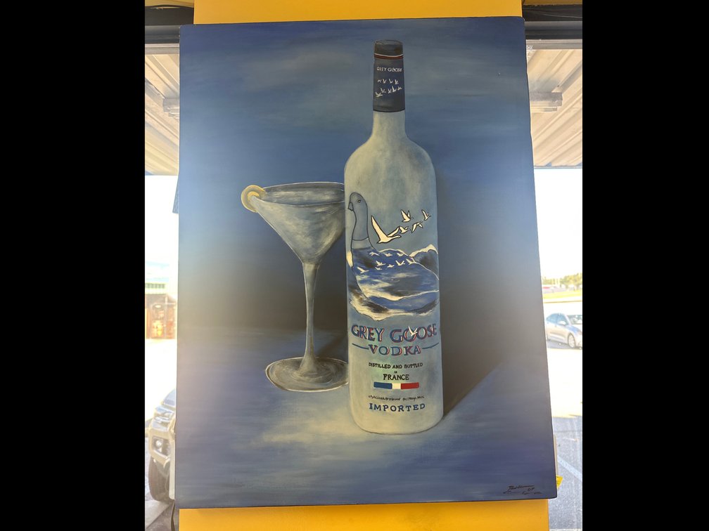 Grey Goose Hand Painted Picture 