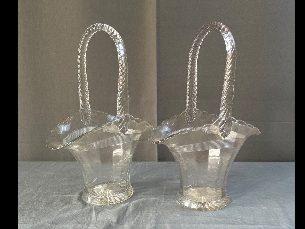 Vintage Duncan and Miller Crystal Baskets