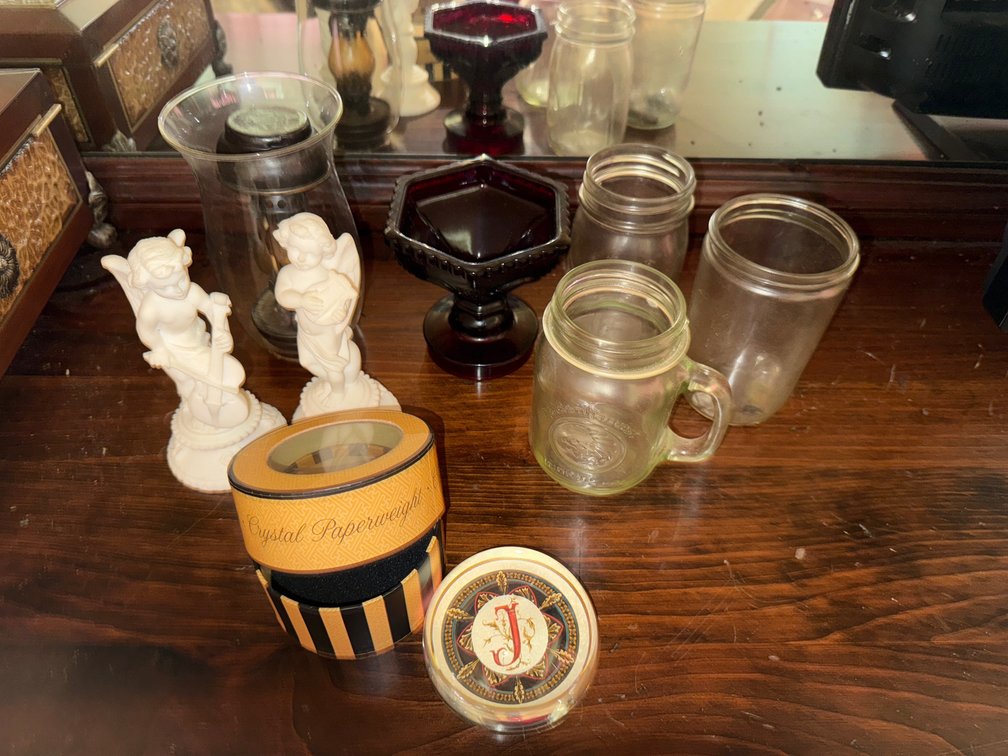 Crystal Paperweight, Jars, and Other Glass Decor 