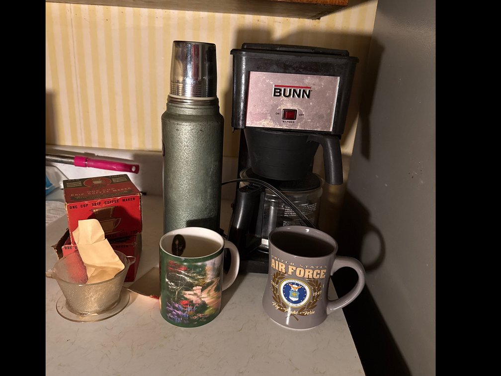 Coffee Maker, Thermos, Mugs