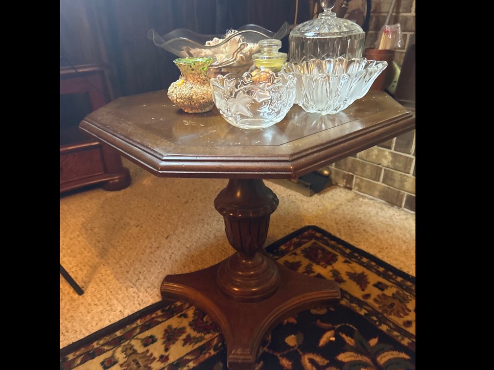 Small Table with Candy Dishes and Shells