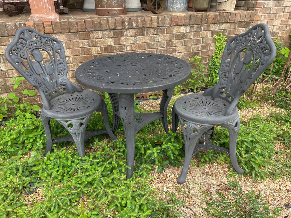 Plastic Black Table and Chairs