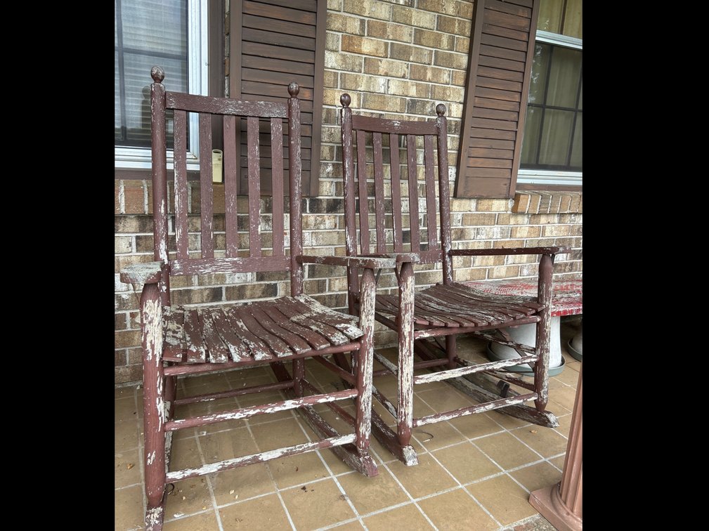 2 Wooden Rocking Chairs