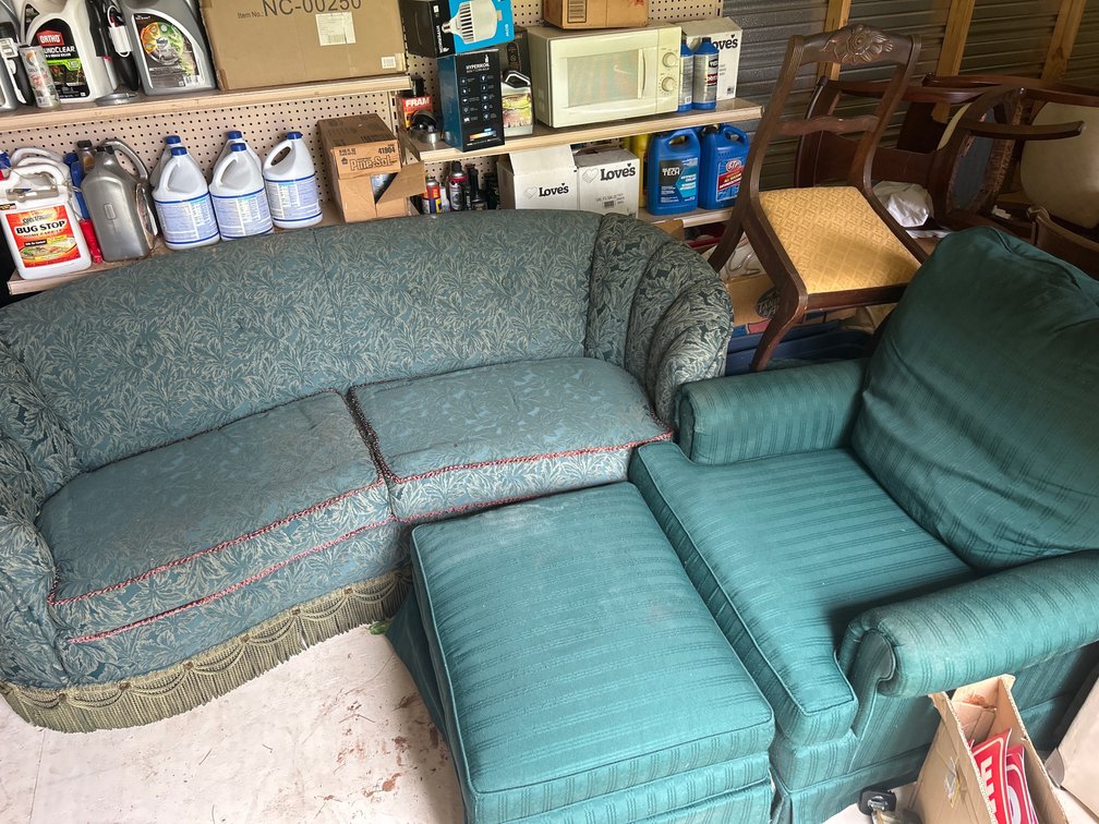 Vintage Couch and Chair with Ottoman 