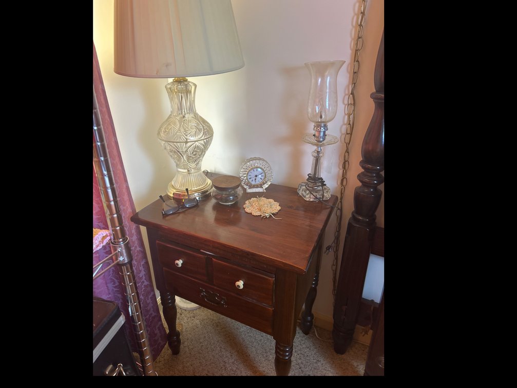 Nightstand, Lamps, Etc.
