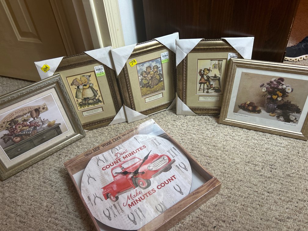 Decorative Pictures and Wall Clock