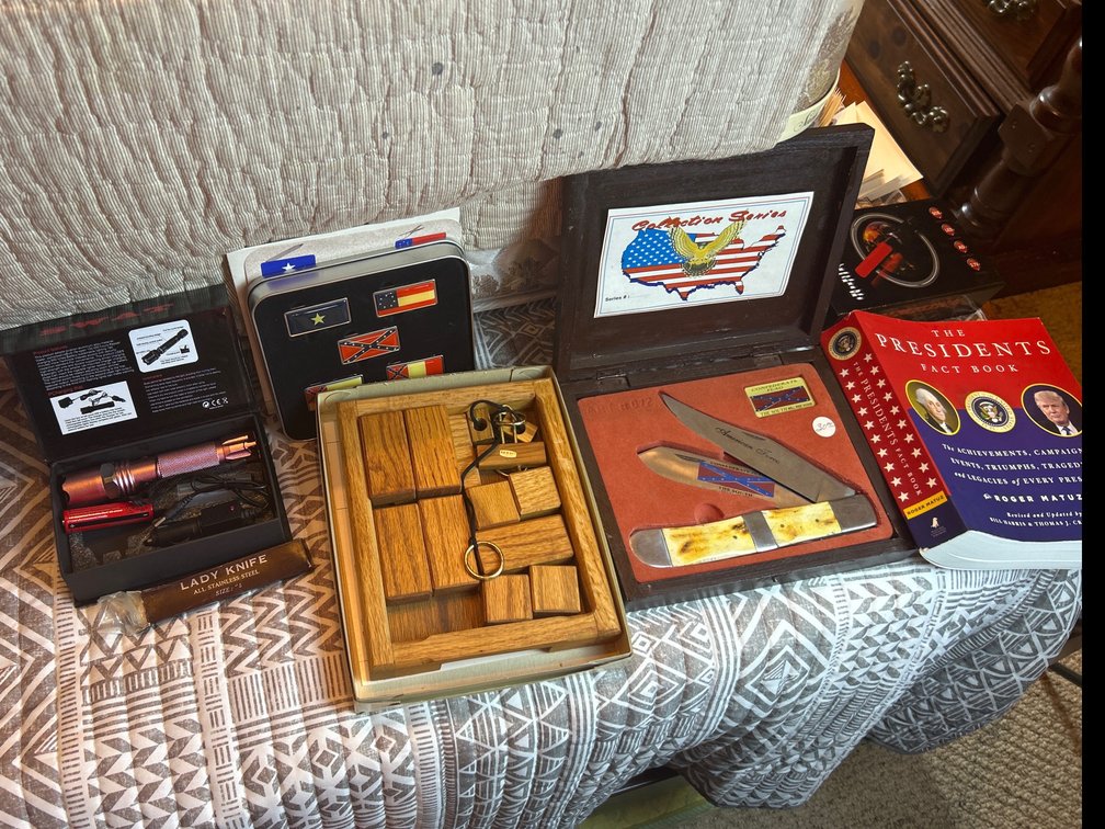 Square Root Game, American Force Knife, President Fact Book Etc. 