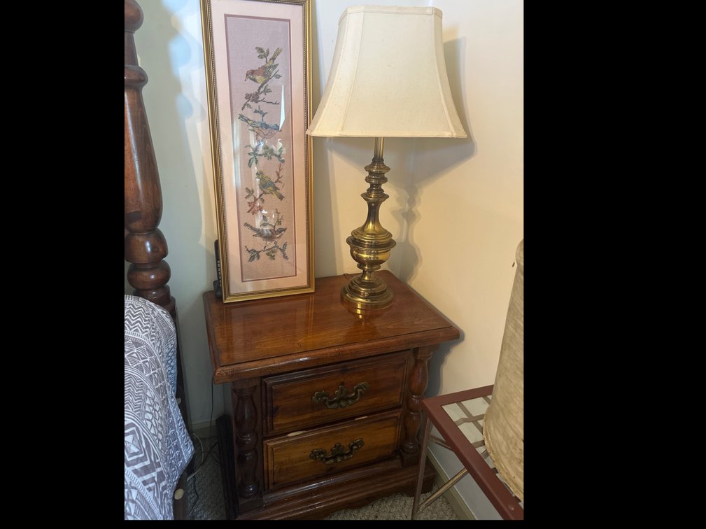 Nightstand with Lamp and Picture