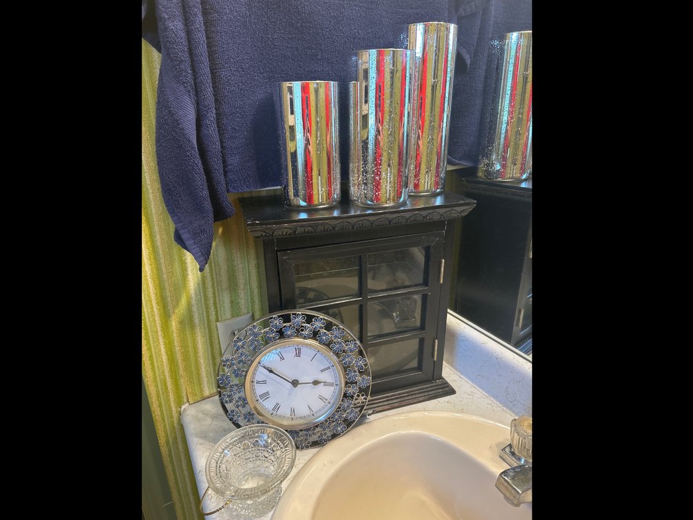 Small Display Cabinet, Clock, Etc.