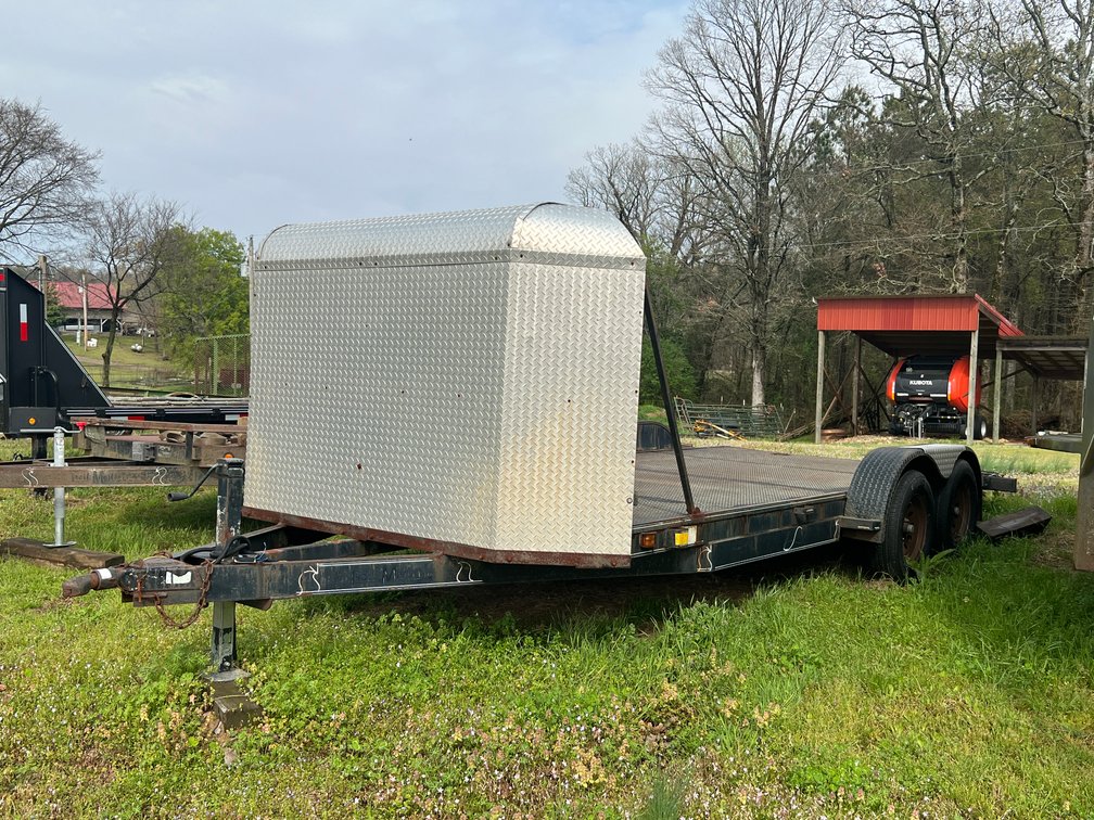 16' Topp's Trailers Trail Master inc. Tandem Axle Car Hauler Trailer w/ Stowaway Ramps