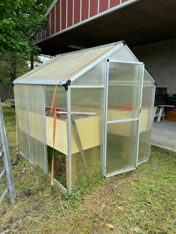 Small Greenhouse w/ Raised Bed Gardens (Missing 1 Panel)