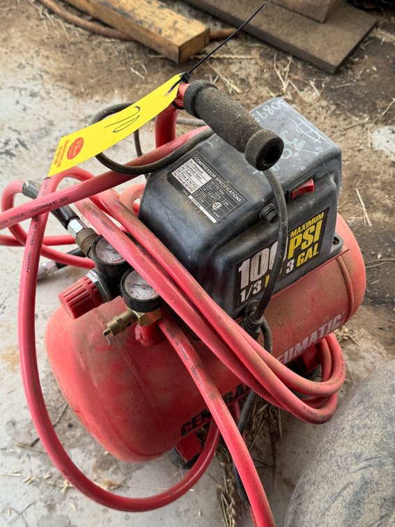 Central Pneumatic 100 PSI Air Compressor and 2 Air Tanks