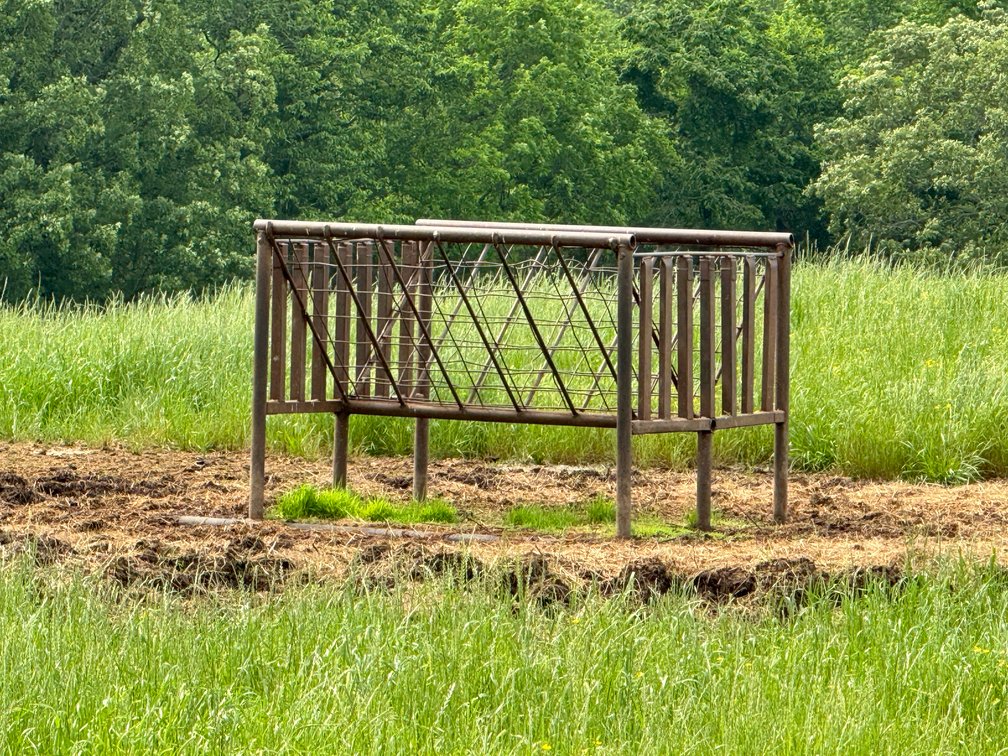 Round Bale Hay Feeder in Southwest Pasture