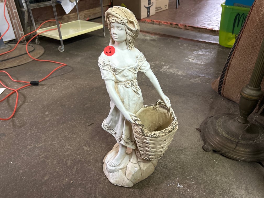 Girl With Basket Planter