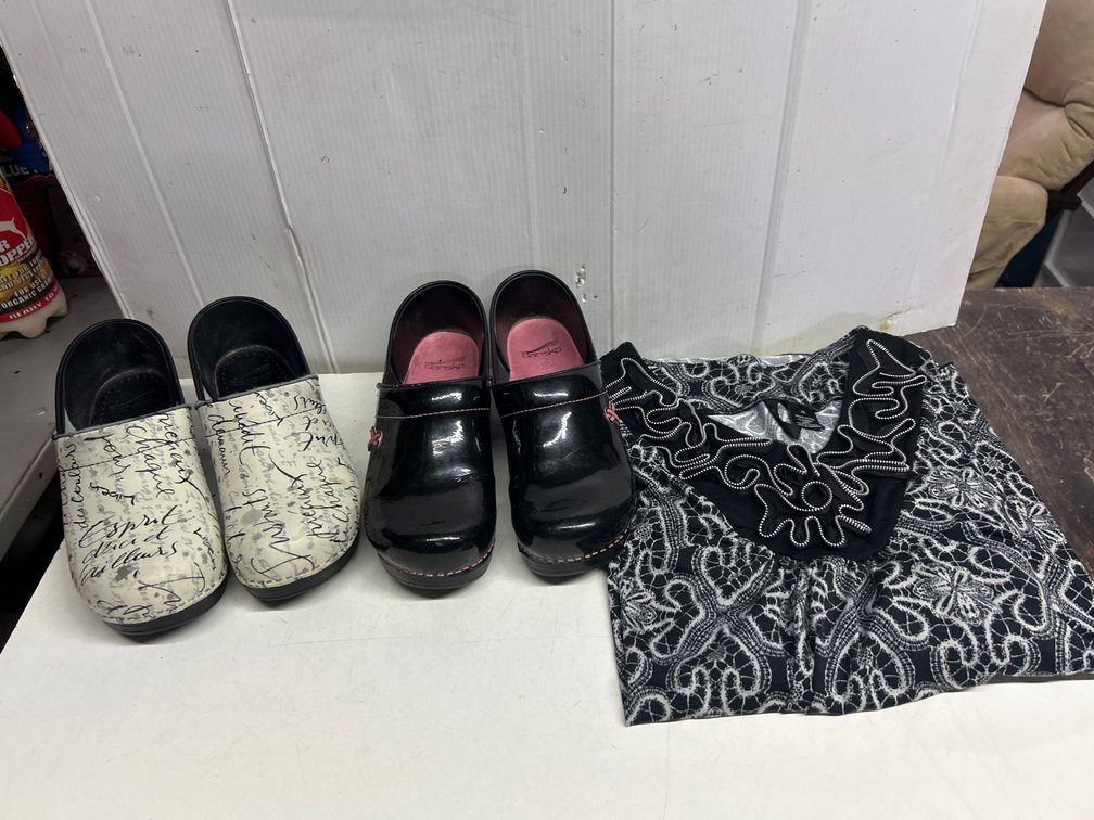 Dansko Clogs and XL Womens Shirt