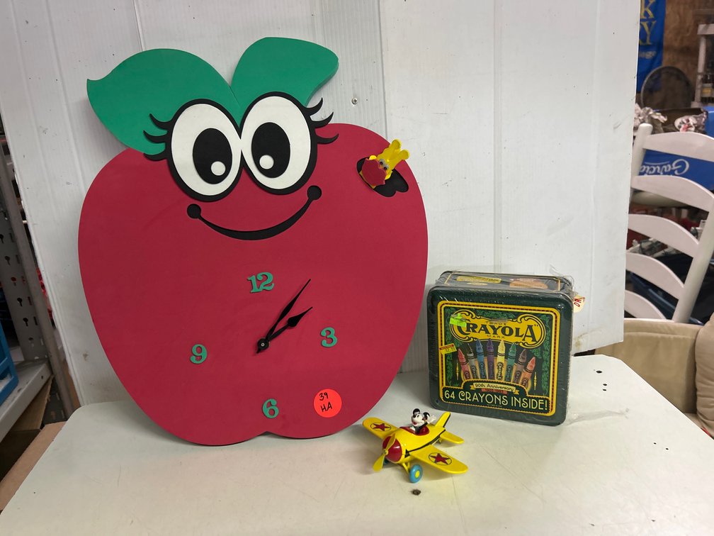 Foam Apple Clock, Crayola Crayons, Disney Airplan