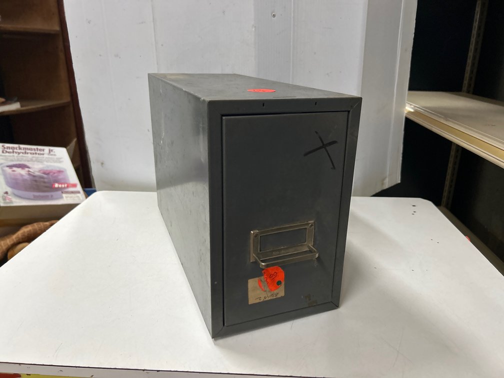Metal Single Drawer Card File/Index Cabinet