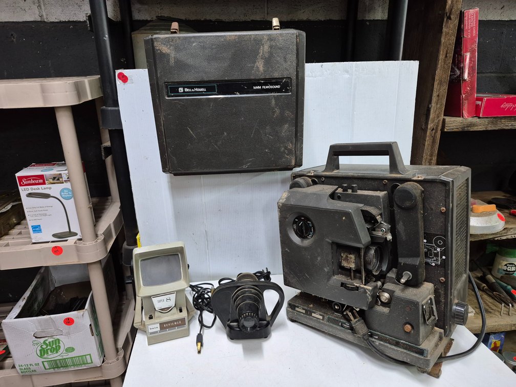 Bell & Howell 16mm projector, super 8 reviewer,  Luma-Ray viewer