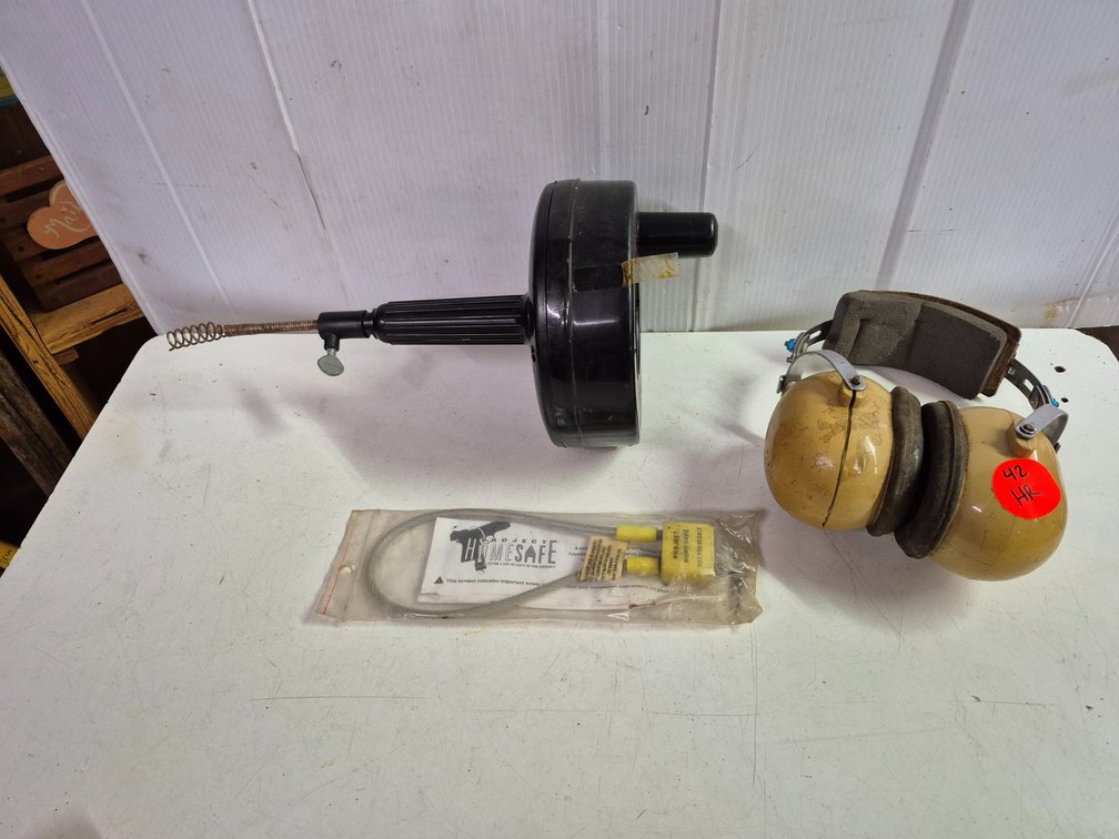 Drain snake, sound attenuators, trigger lock
