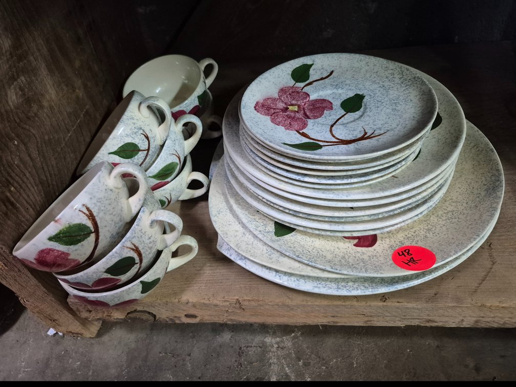 22pc Blue Ridge Pottery stoneware dishes