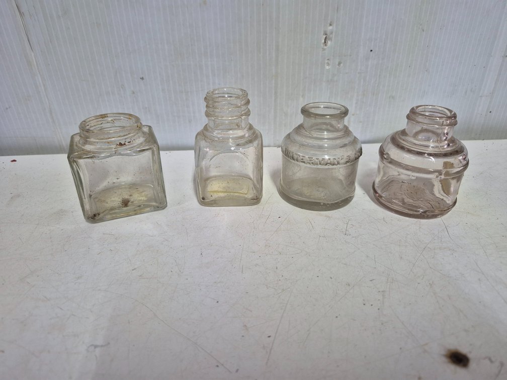 (4) vtg ink bottles