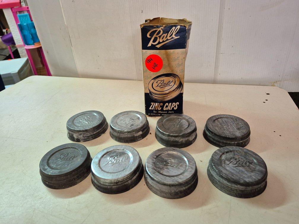 (8) Ball porcelain lined zinc canning caps