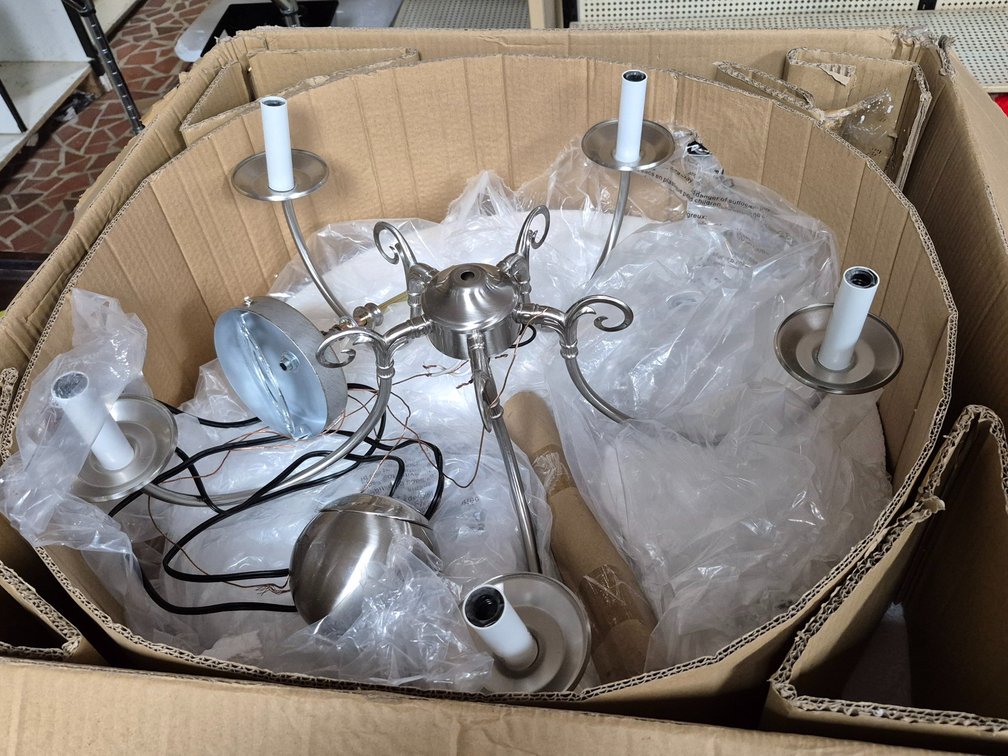 Brushed nickel chandelier