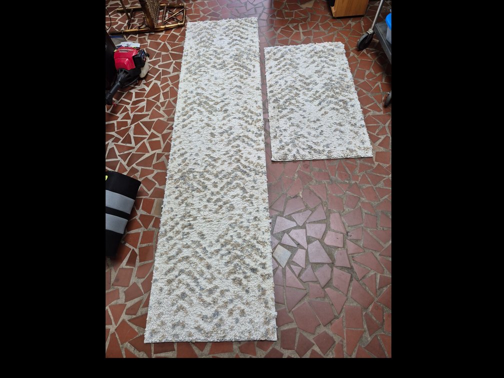 Shag rug runner and matching throw rug