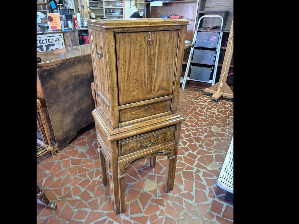 Small mcm style laminated wood cabinet