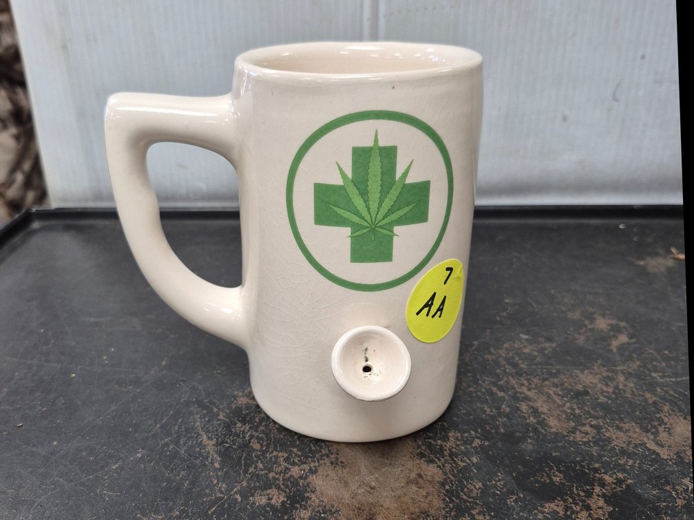 Ceramic Wake-N-Bake coffee mug and smoking bowl