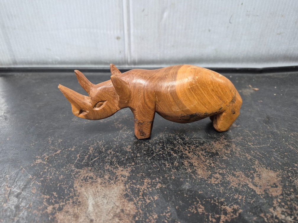 Handcarved wooden rhinoceros