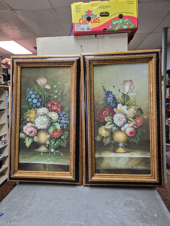 (2) original framed paintings on canvas