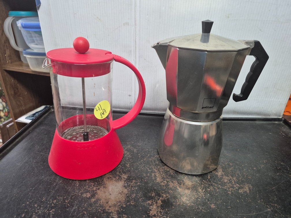 Bodum french press and gnali & zani percolator