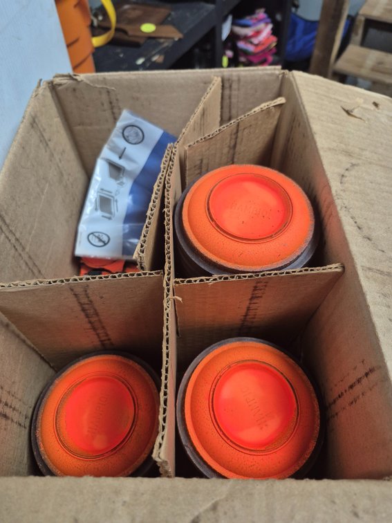 Partial box of skeet clays
