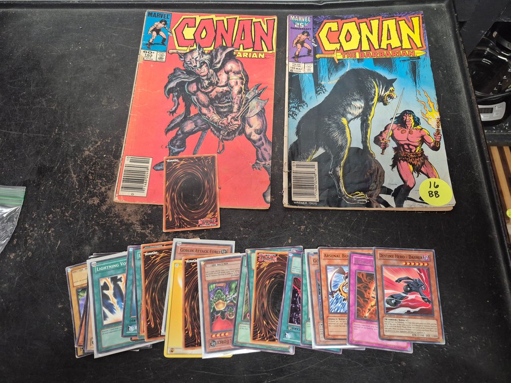 Vtg Conan comic books and Yu-Gi-Oh trading cards