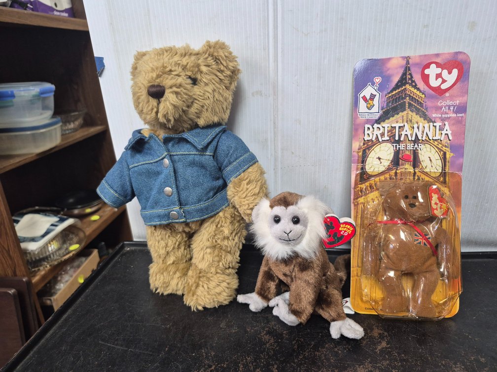 Hard Rock bear and ty plush animals