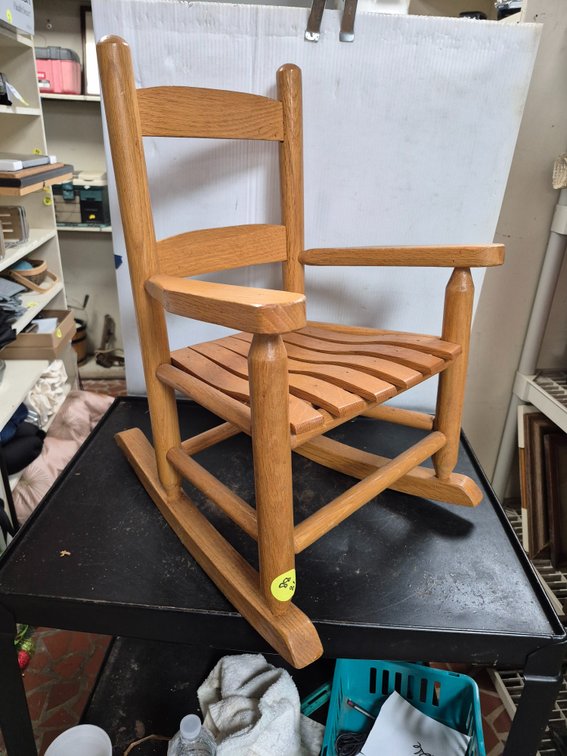 Childs wood rocking chair