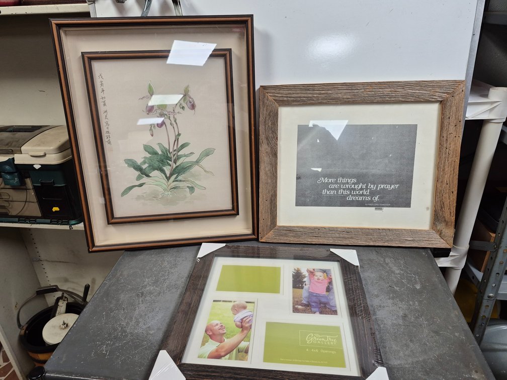 Framed asian watercolor on canvas, other frames