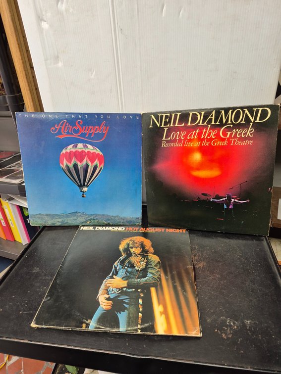 Neil Diamond and Air Supply vinyl LP record albums