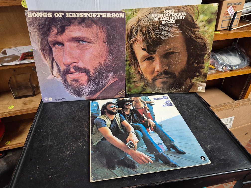 (3) Kris Kristofferson vinyl LP record albums