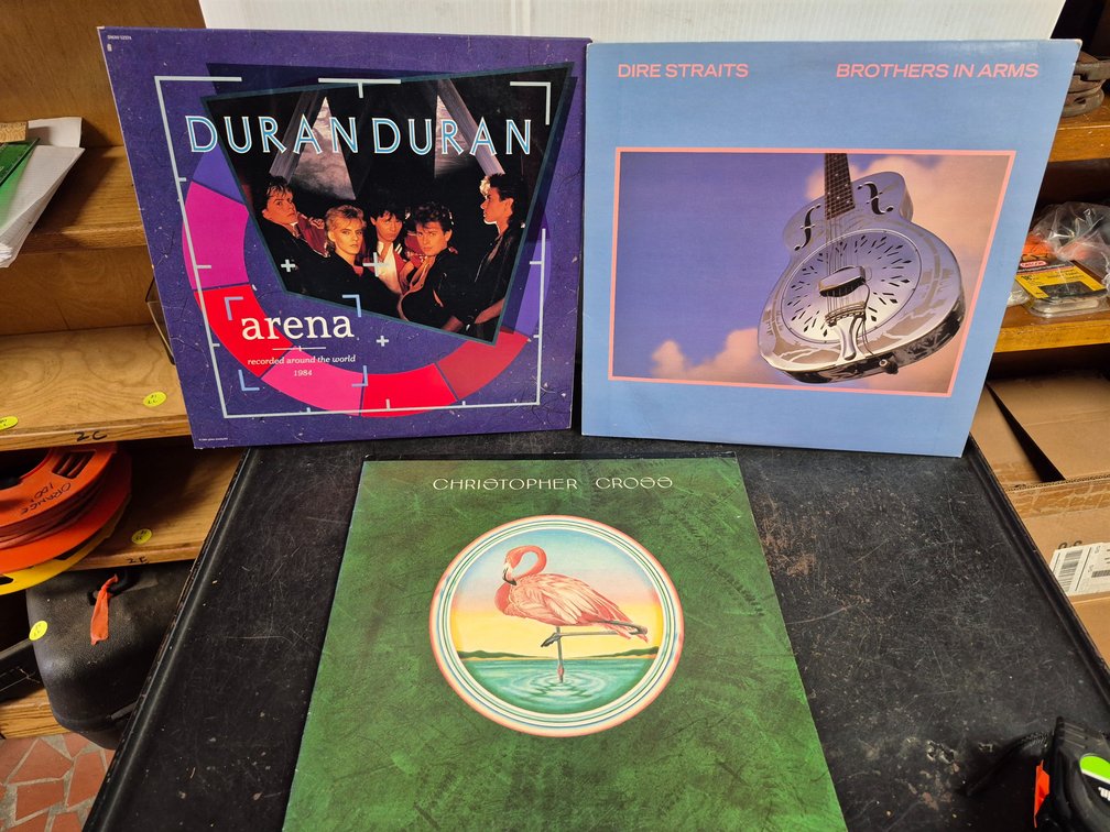 Duran Duran, Christopher Cross, Dire Straits vinyl LP record albums