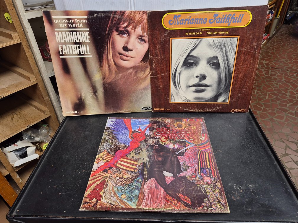 Marianne Faithfull and Carlos Santana vinyl LP record albums