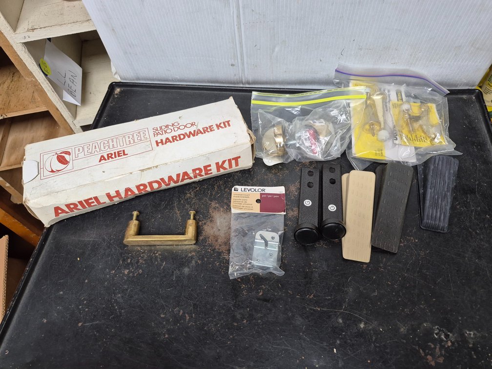 Door stops, patio door hardware kit+