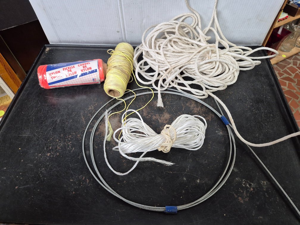 Rope, nylon cord, wire cable+