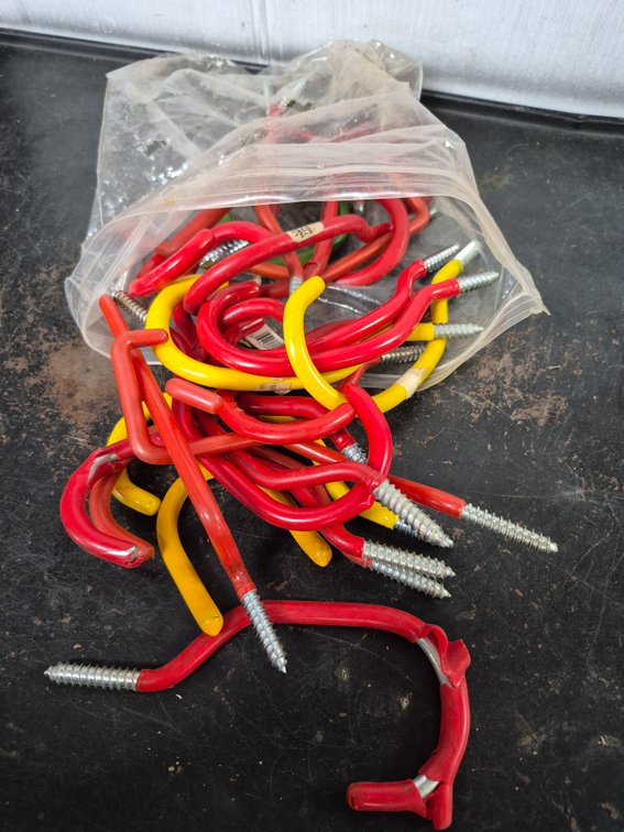Big lot of garage hooks