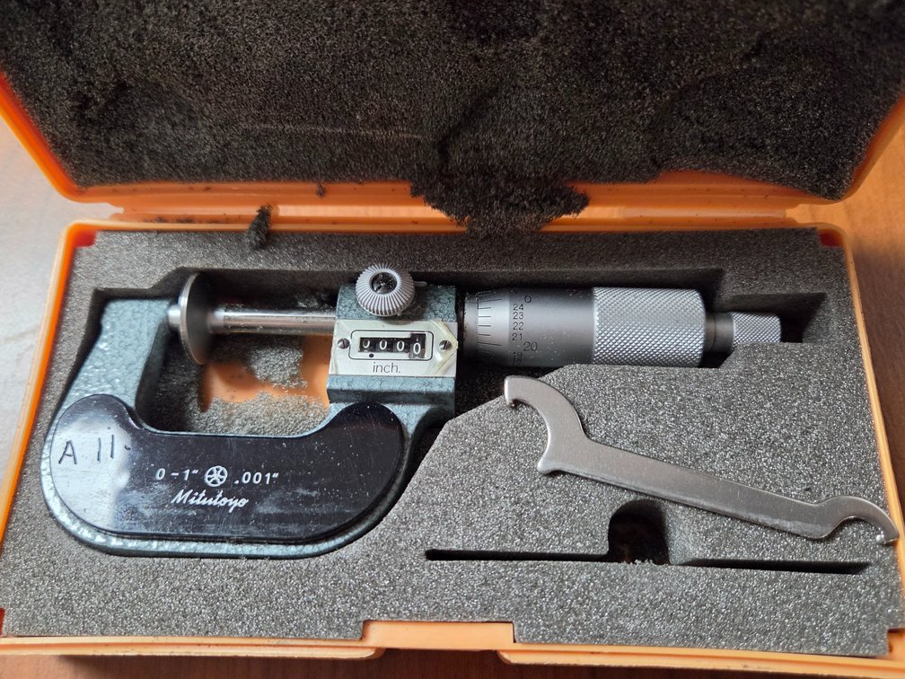 Vtg Micrometer in orginal shadowed plastic case