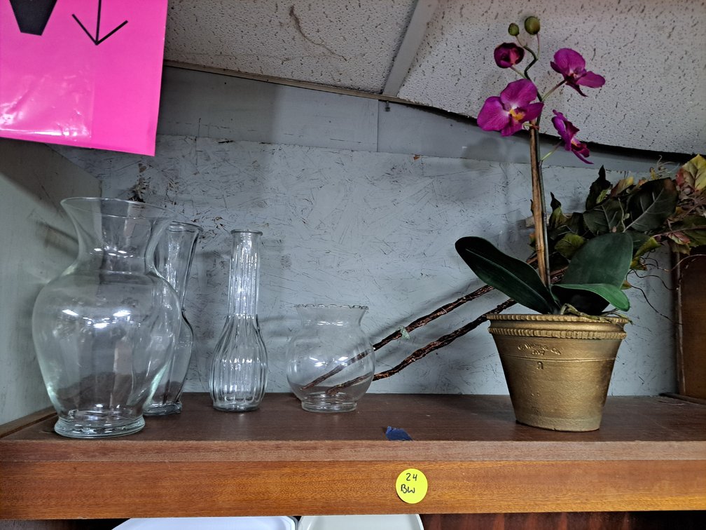 Glass Vases/Faux Flowers