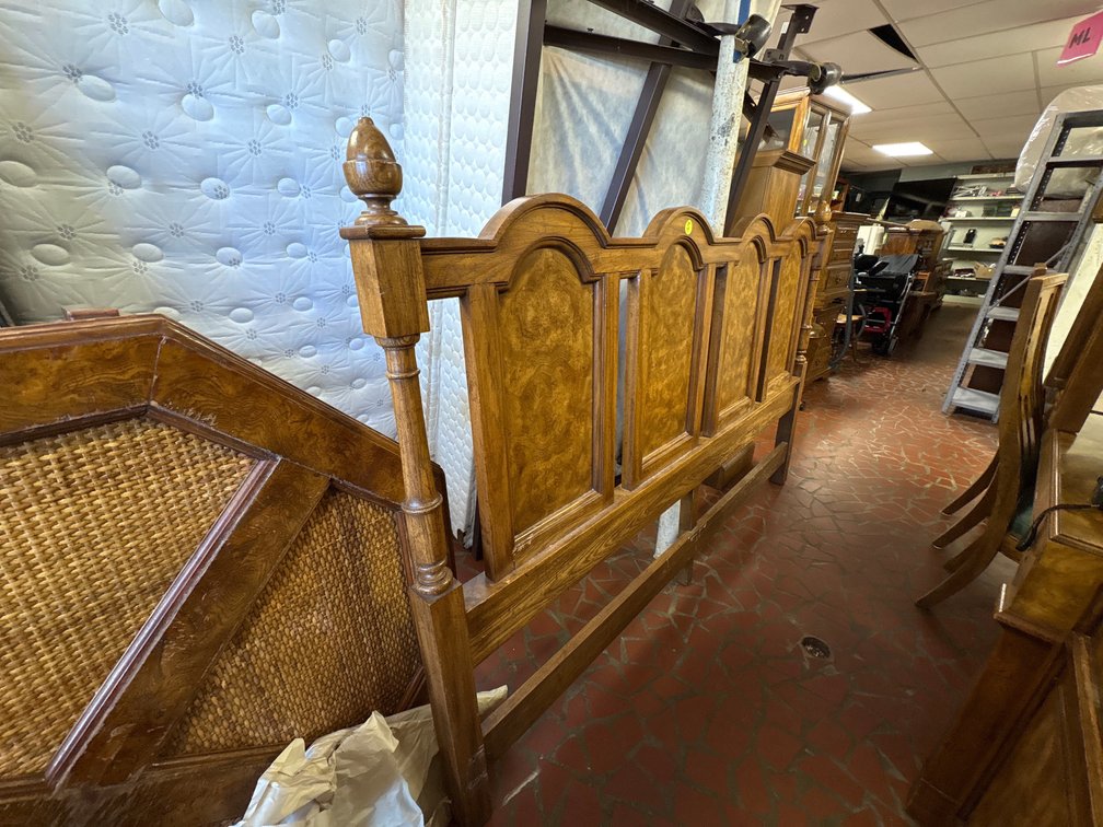 King size bed wood headboard & metal frame