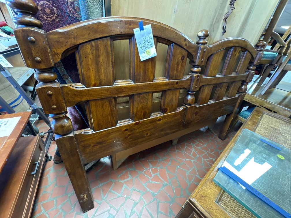 Wood king headboard & metal frame