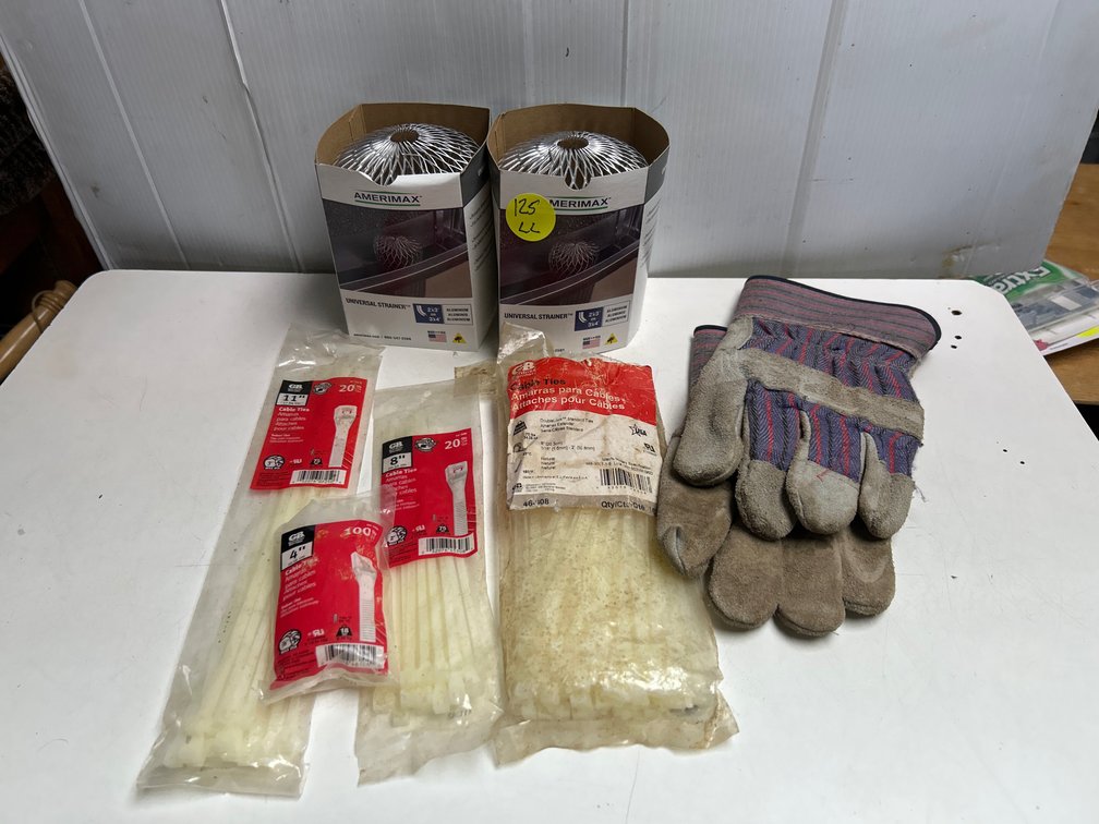 Cable Ties, Universal Strainer, Gloves